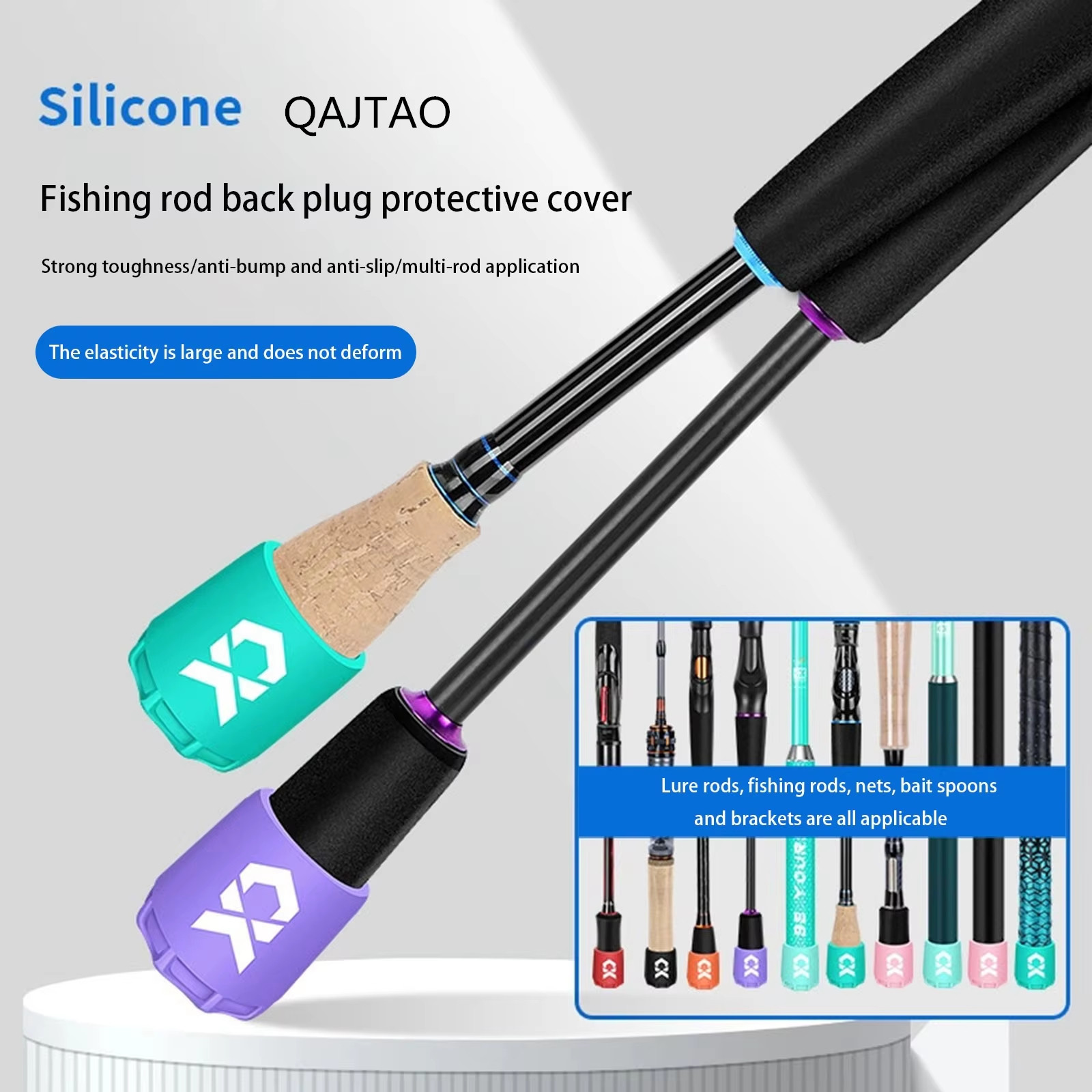 Fishing Line Dispenser - ปลอกป้องกันปลายคันเบ็ดซิลิโคน น้ำหนักเบา ทนทาน ปลอกป้องกันปลายคันเบ็ด ปลอกป้องกันด้ามจับแบบยืดหยุ่น ปลอกป้องกันคันเบ็ดตกปลาคาร์พ
